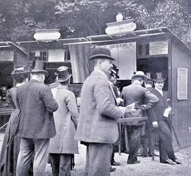 Apostas antes da corrida de cavalos (século XIX).