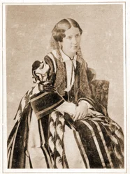 Retrato de Elisabeth Felix chamada Mademoiselle Rachel em 1851, traidora francesa (1821 - 1858)