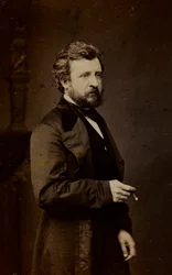 Retrato de Félix-Joseph Barrias, pintor francês, carte de visite (foto a p/b)