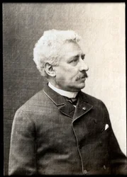 Retrato de Olivier Metra (1830-1889), maestro e compositor francês.