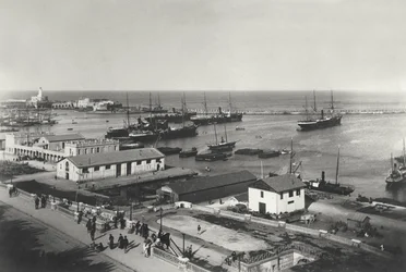 O porto marítimo de Argel, 20 de abril de 1886
