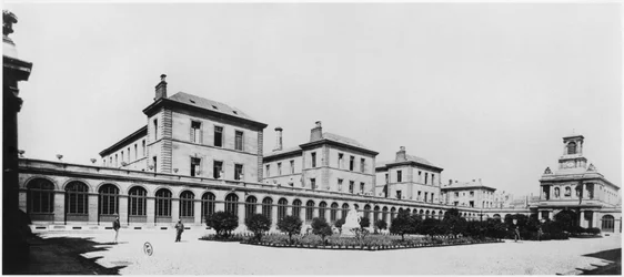Vista, de, hopital, Lariboisiere, paris, antes de, 1880