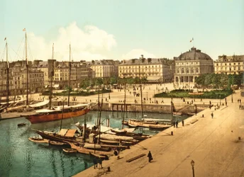 Vista de La Place Gambetta do cais, Le Havre, pub. 1890-1900