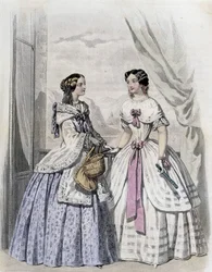 2 mulheres da moda - em "Journal des Demoiselles" 1852.