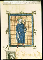 AE II 327 King St. Louis carregando o Cetro e a Mão da Justiça, do Registro de Ordenanças do Hotel du Roi, c.1320