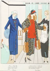Algumas novidades bonitas da Art-Gout-Beaute, fatos de Premet e Jean Patou, outubro de 1923 (litografia)