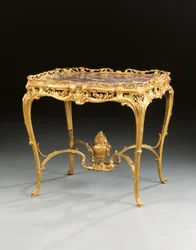 Uma mesa central Napoleão III, por Maison Millet, Paris, c.1860 (bronze dourado e madeira)