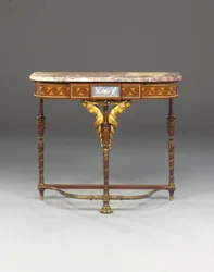 Um console Napoleão III, à maneira de Jacob, por Maison Millet, Paris, c.1865 (jasperware montado em ormolu, mogno e marchetaria) (ver também 362842-362843)