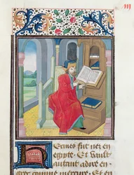 Um filósofo, possivelmente Hermes Trismegistus, da Histoire des Philosophes, final do século XV