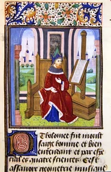 Um Filósofo, possivelmente Pilófilo, do Histoire des Philosophes, final do século XV (vellum)