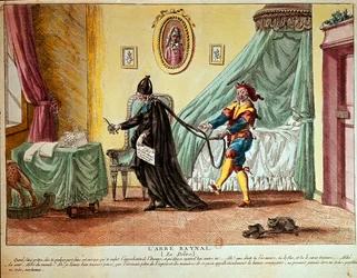 Abbé Raynal em delírio, c.1790 (gravura à mão colorida)