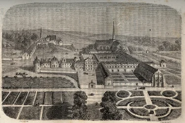 Abadia de Chelles (Seine et Marne) - gravura em “Histoire de France” de Victor Duruy (1811-1894) - 1882