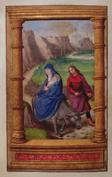 Adicionar 35214 f.72v Vôo para o Egito, de um Livro de Horas, Paris
