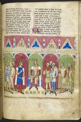 Adicionar. MS 12228, f.223, Roman du Roy Meliadus de Leonnoys, c.1352 (pergaminho)