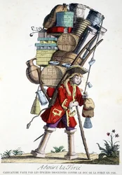 Admire a força. Desenho animado feito por drogados contra o Duque da Força, em 1721.