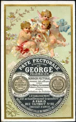 Cartão publicitário para o Pectoral Paste with Licorice da Georgé Pharmacien. sd. Século XIX.