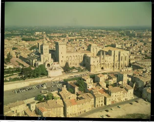 Vista aérea, de, a, palácio
