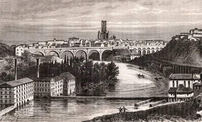 Albi - Languedoc-Roussillon-Midi-Pyrenee - gravura em "La France illustree: geographie, histoire, administration statistique" de V.A. Malt-Brown. 1884
