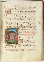 Todos os Santos, Gradual f.85 (tinta, têmpera e folha de ouro em pergaminho)