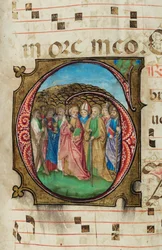 All Saints, Gradual, f.85 (tinta, tempera e folha de ouro em pergaminho)