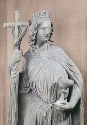 Figura alegórica da igreja segurando um cálice e o labarum, c.1230 (detalhe)