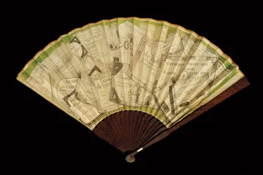 Um leque Assignat, c.1796 (papel e madeira)