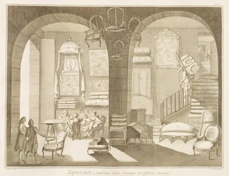 Uma loja de estofadores, da Encyclopédie des Sciences et Metiers de Denis Diderot (1713-84), publicada em 1770
