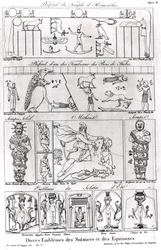 Ilustrações e símbolos religiosos e astronômicos egípcios e persas antigos