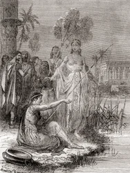 Anthony e Cleopatra pescando com uma flotilha de embarcações menores no Nilo, de 