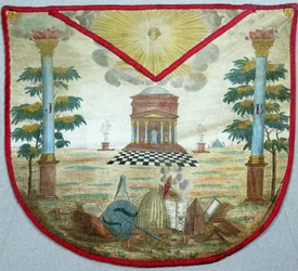 Avental de um mestre do século XVIII (couro pintado)