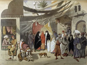 Casamento Árabe no Cairo - no "Egipto Moderno", de Henri de Amount, v.1870