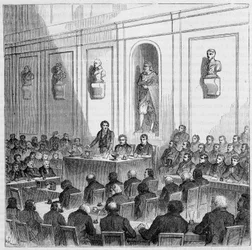 Arago anuncia a descoberta do Daguerre, na sessão pública da Academia de Ciências de 10 de agosto