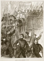 Detenção do Arcebispo de Paris, em março de 1871, ilustração de Cassells História da Guerra entre a França e a Alemanha, 1870-1871