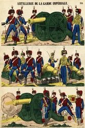 Artilharia da Guarda Imperial. Foto da Epinal do século XIX