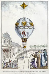 Ascensão de Madame de Blanchard a Champs-de-Mars, no casamento de Napoleão, 1 de Junho 24