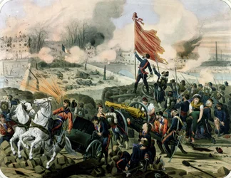 Ataque em Pont de Neuilly e Courbevoie, 2 de abril de 1871 (lito)
