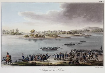 Ataque do Lobau em 1809 - in "Précis historique de la guerre entre la France et l