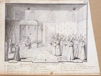 Câmara da audiência do Sultão em Constantinopla para receber embaixadores. 1717