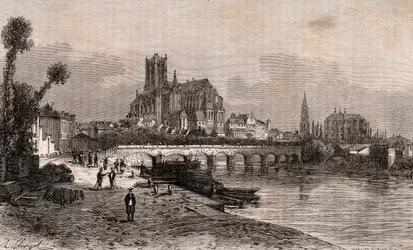 Auxerre - Bourgogne-Franche-Comte - gravura em "La France illustree: geographie, histoire, administration statistique" de V.A. Malt-Brown. 1884