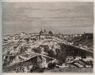 Avallon - Bourgogne-Franche-Comte - gravura em "La France illustree: geographie, histoire, administration statistique" de V.A. Malt-Brown. 1884