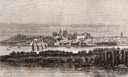 Avignon dans le Vaucluse - gravura em "La France illustree: geography, history, administration statistique" de V.A. Malt-Brown. 1884