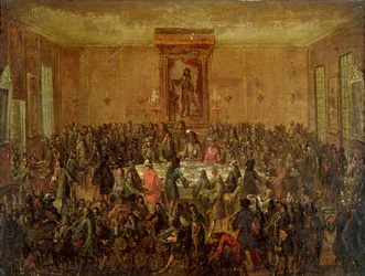 Banquete dado em honra de Luís XIV (1638-1715) pelo Corps Municipal no Hotel-de-Ville, c.1680