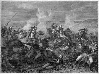 Batalha de Saint-Dizier, 27 de Janeiro de 1814 (tropas russas aliadas contra dragões da guarda francesa) Batalha de Saint Dizier - bela carga dos dragões da guarda - Batalha dos dragões da guarda contra os russos de Landskoi - em "Histoire de l