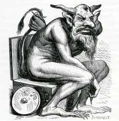 Belphegor, ilustração do Dictionnaire Infernal por Jacques Albin Simon Collin de Plancy, 1863
