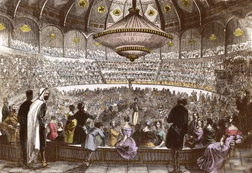 Berlioz realiza seu concerto em 19 de janeiro de 1845 no Circo Olímpico em Paris - Hector Berlioz (1803-1869), na sala do Circo Olímpico dos Campos Elíseos em Paris