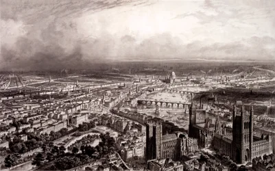 Visão de olho de pássaros de Londres, c.1840-55