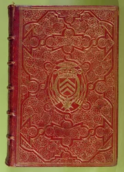 Capa de livro com o brasão de armas de Armand-Jean du Plessis, Cardeal Richelieu (1585-1642) (couro vermelho e ouro)