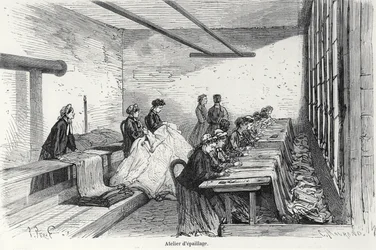 Oficina de Tingimento de Bouterel em Clichy, de Turgan, Paris, 1874