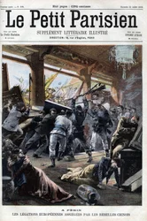 As delegações europeias de Boxer Rebelde em Pequim são atacadas pelos rebeldes - em "Le petit Parisien".