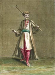 Traje búlgaro, ilustração da coleção do traje de Levant, 1707-8